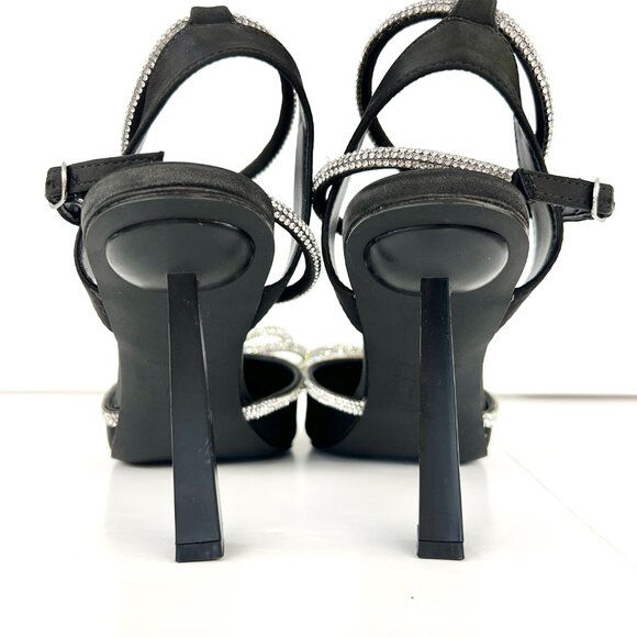 Sz 7.5 NWT Call It Spring Galaa Black Rhinestone Bow High Heels Women - Picture 8 of 14